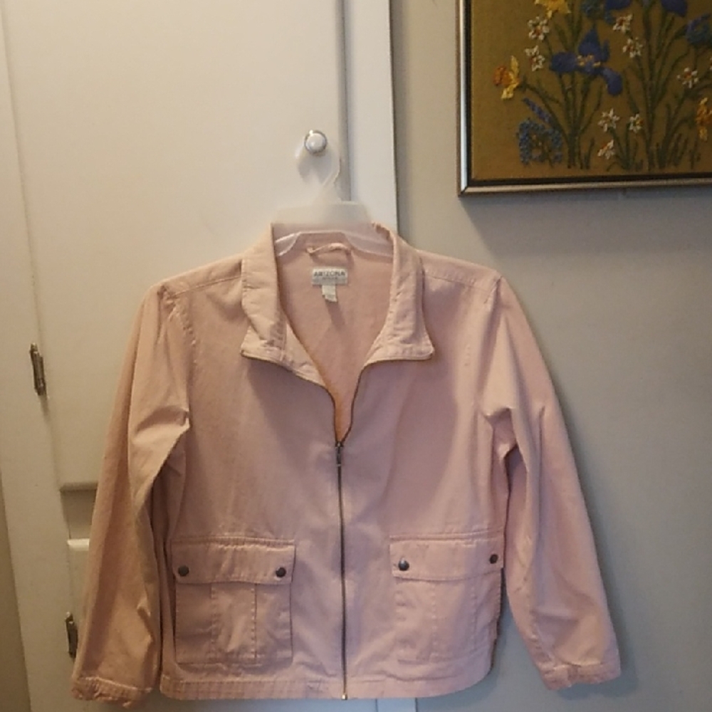 Arizona Jean Co. Pale Pink Zip-Up Utility Jacket